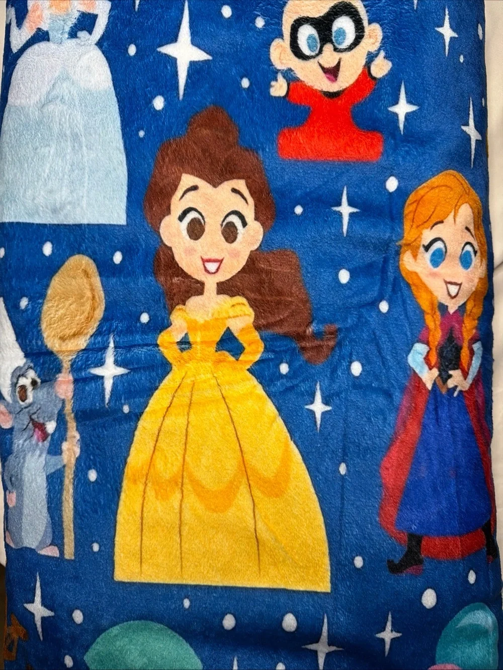 Children's Blue Character-Print Plush Throw Blanket - Unbranded